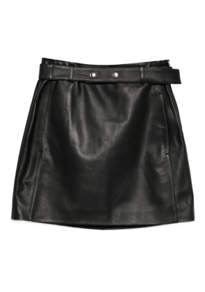 Arma belted leather mini skirt - Black
