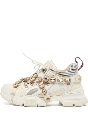 Gucci Pre-Owned crystal-embellished sneakers - White