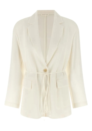 Brunello Cucinelli knotted lace single-breasted blazer - White
