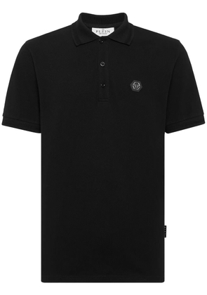 Philipp Plein skull-print rhinestone-embellished polo shirt - Black