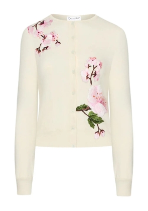 Oscar de la Renta floral-embroidered cardigan - White