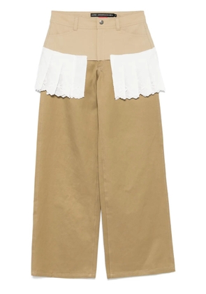 Andersson Bell lace-pleats trousers - Neutrals
