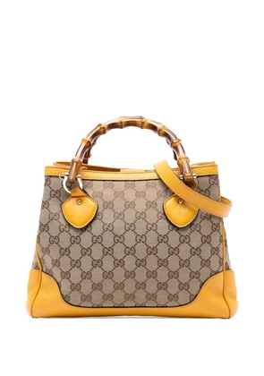 Gucci Pre-Owned 2016-2025 Small GG Canvas Diana Bamboo Top Handle Tote satchel - Brown