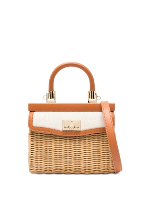 Rodo woven top-handle shoulder bag - Neutrals
