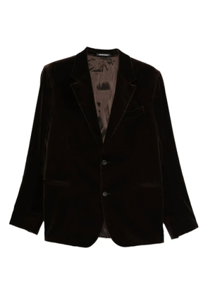 Emporio Armani velvet single-breasted blazer - Black