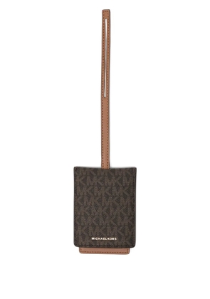 Michael Kors signature-logo luggage tag - Brown