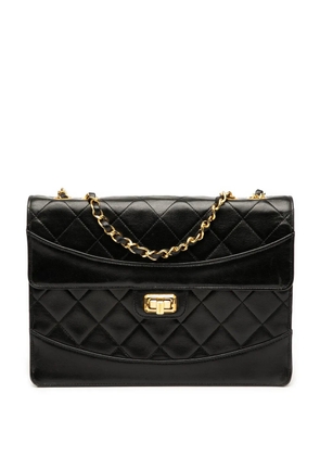 CHANEL Pre-Owned 1989-1991 Medium Quilted Lambskin Mademoiselle Single Flap shoulder bag - Black