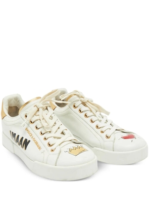 Dolce & Gabbana Pre-Owned Portofino leather low-top sneakers - White