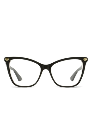 Gucci Eyewear logo butterfly-frame glasses - Black