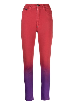Philipp Plein high-waisted ombré jeggings - Red