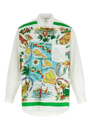Comme Des Garçons Shirt island-print poplin shirt - White