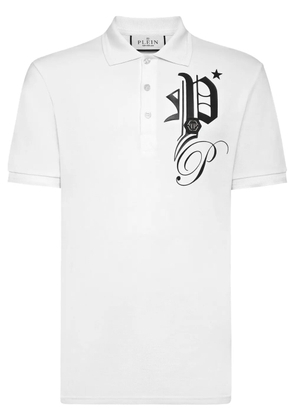 Philipp Plein Gothic Plein cotton polo shirt - White