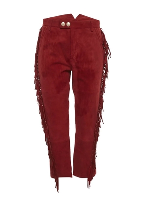 Zadig&Voltaire fringe-detail suede trousers - Red