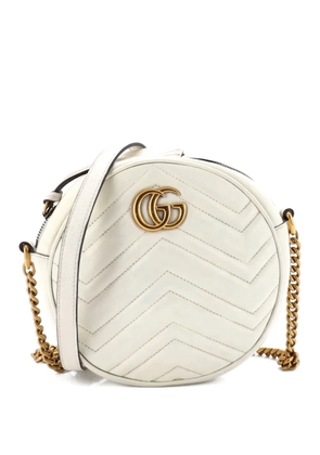 Gucci Pre-Owned GG Marmont Round Shoulder Bag Matelasse Leather Mini crossbody bag - White
