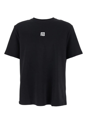 Balmain logo-embroidered crew-neck T-shirt - Black