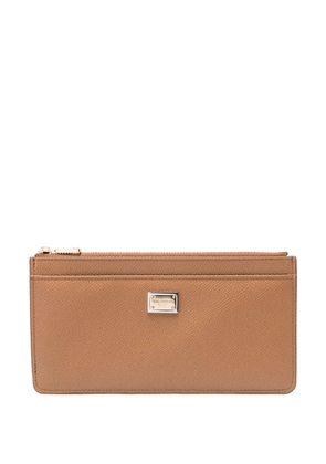Dolce & Gabbana logo-plaque leather wallet - Brown