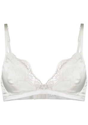 Dolce & Gabbana lace-detail satin bra - White