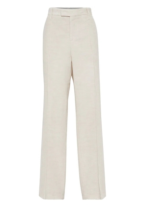 Brunello Cucinelli straight-leg corduroy trousers - White