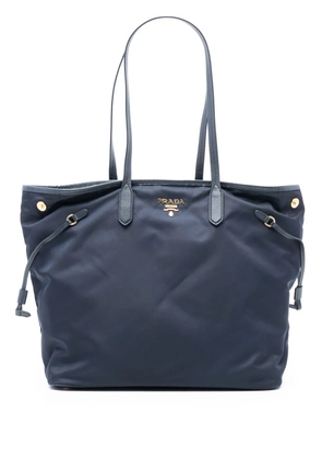 Prada Pre-Owned 2013-2025 Saffiano Trimmed Tessuto Open Convertible Tote satchel - Blue