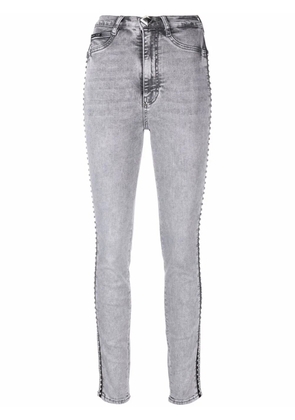 Philipp Plein gemstone high-waist jeggings - Grey