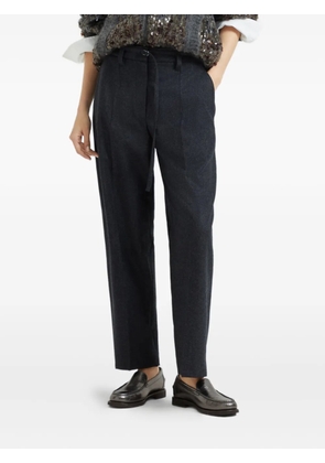Brunello Cucinelli wool belted-trousers - Grey