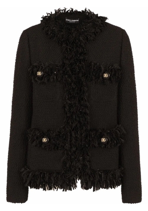 Dolce & Gabbana single-breasted bouclé jacket - Black