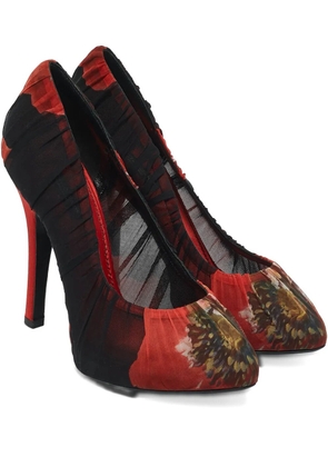 Dolce & Gabbana Pre-Owned 125mm floral-print pumps - Black