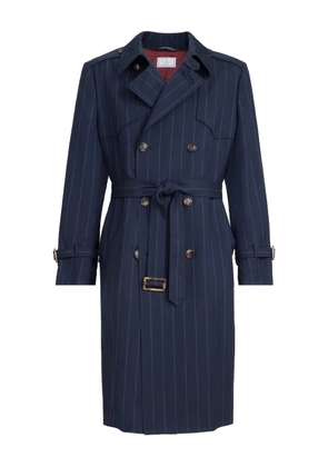 Brunello Cucinelli striped trench coat - Blue