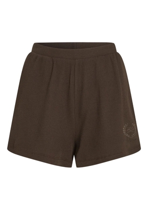 Karl Lagerfeld crest-embroidered shorts - Brown