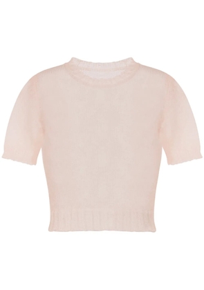 Maison Margiela sheer knit top - Neutrals
