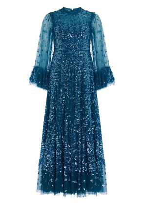 Needle & Thread bell sleeves gown - Blue