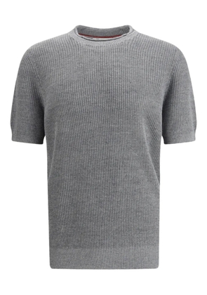 Brunello Cucinelli short-sleeve knitted T-shirt - Grey