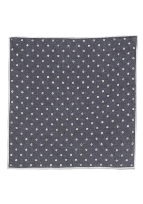 Eleventy polka dot pocket square - Blue