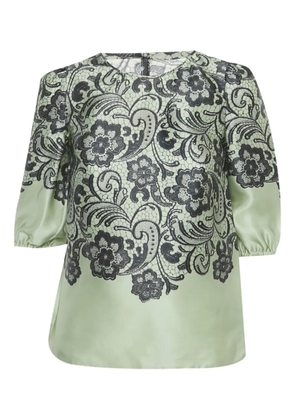 Dolce & Gabbana Pre-Owned floral-print organza top - Green