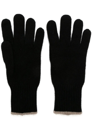 Brunello Cucinelli intarsia-knit cashmere gloves - Black