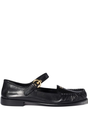 Miu Miu strap-detail loafers - Black