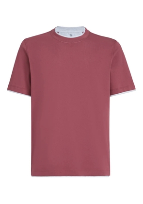 Brunello Cucinelli faux-layering crew-neck T-shirt - Red
