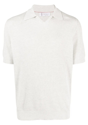 Brunello Cucinelli ribbed-knit T-shirt - Grey