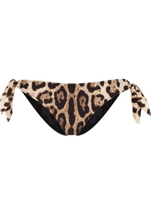 Dolce & Gabbana leopard-print bikini bottoms - Neutrals