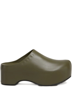 Marni leather platform sandals - Green