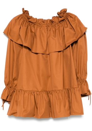 Saint Laurent ruffled mini dress - Brown