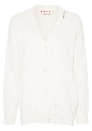 Marni crochet-knit cotton jumper - White