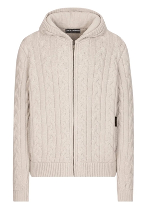 Dolce & Gabbana cable-knit hoodie - Neutrals