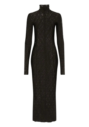 Dolce & Gabbana DG-logo tulle midi dress - Black