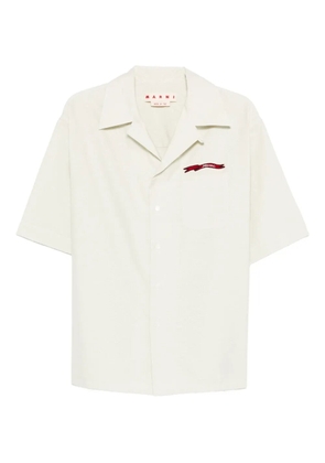 Marni logo-embroidered chest-pocket shirt - Neutrals