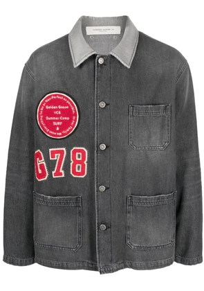 Golden Goose patch detail faded denim jacket - Black