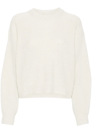 Brunello Cucinelli sequin-embellished knitted jumper - Neutrals