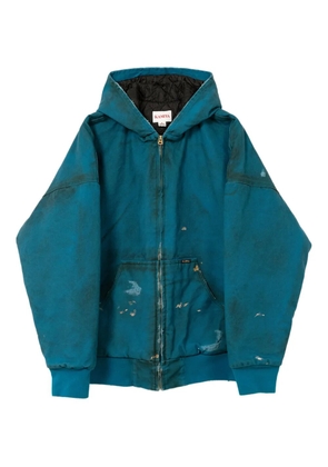KAMIYA Boro distressed zip-up jacket - Blue