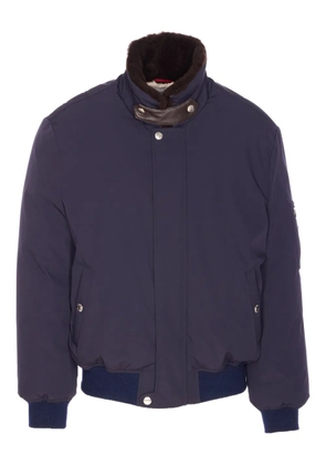 Brunello Cucinelli shearling-collar padded jacket - Blue