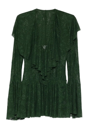 Norma Kamali ruffle long-sleeve mini dress - Green